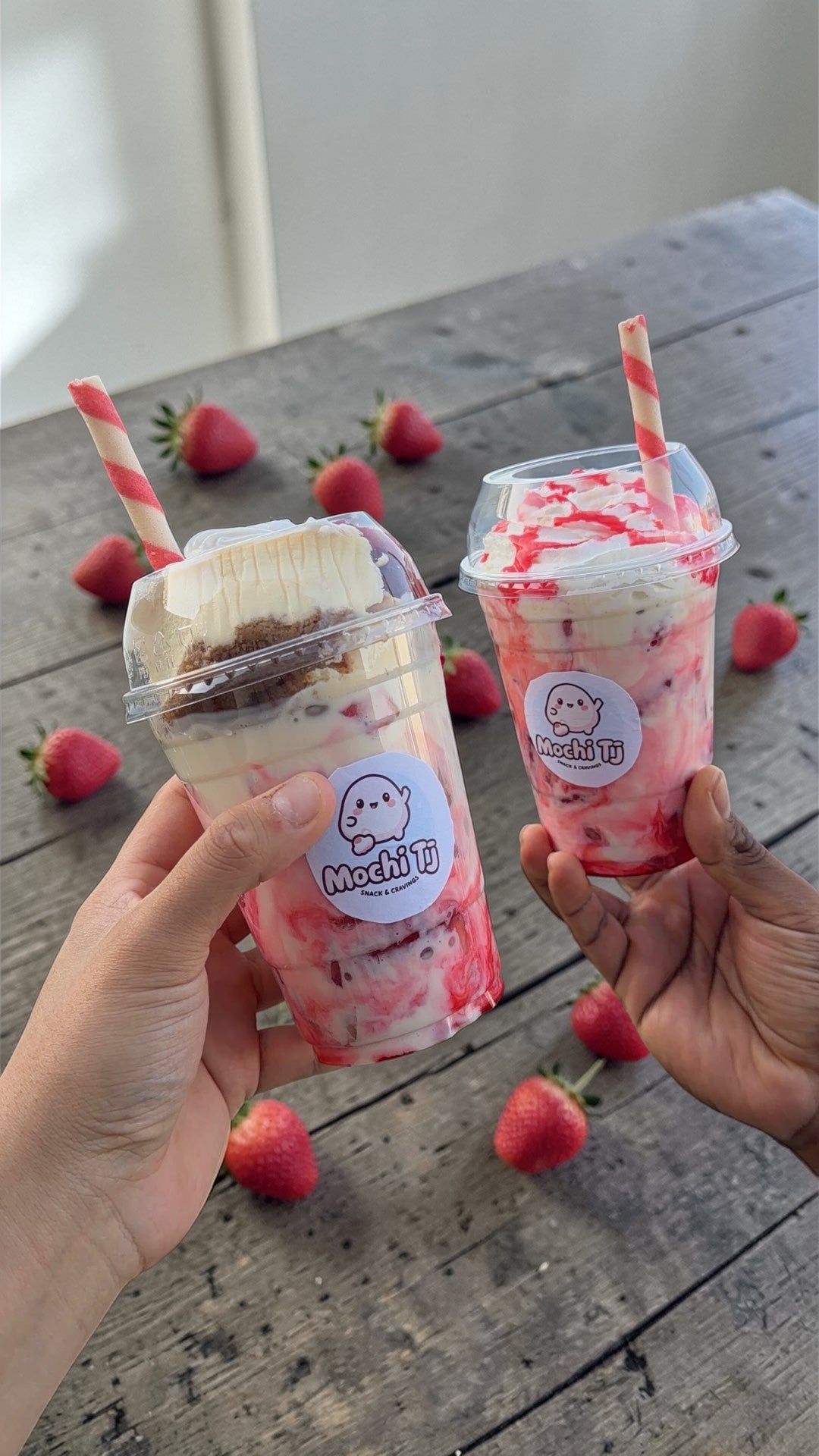Fresas con crema con chescake