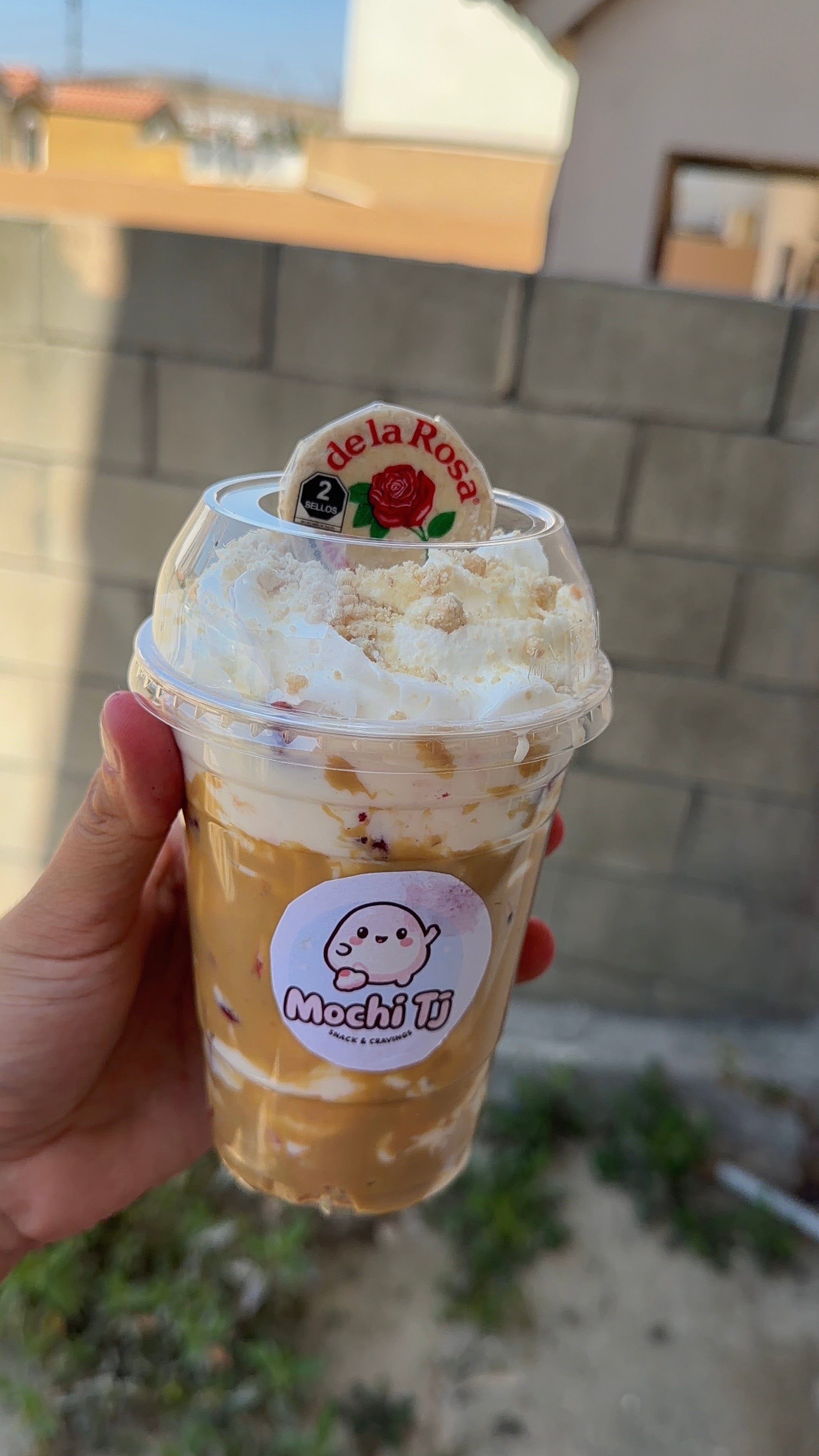 Fresas con crema de mazapan vaso chico