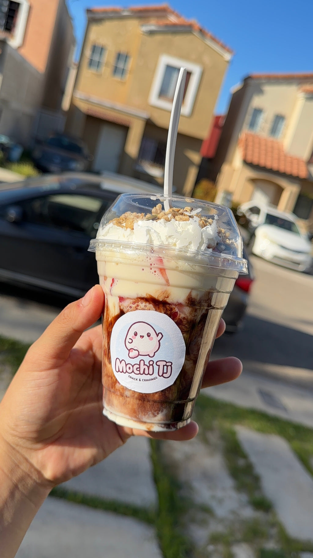 Fresas con crema sencillas vaso chico