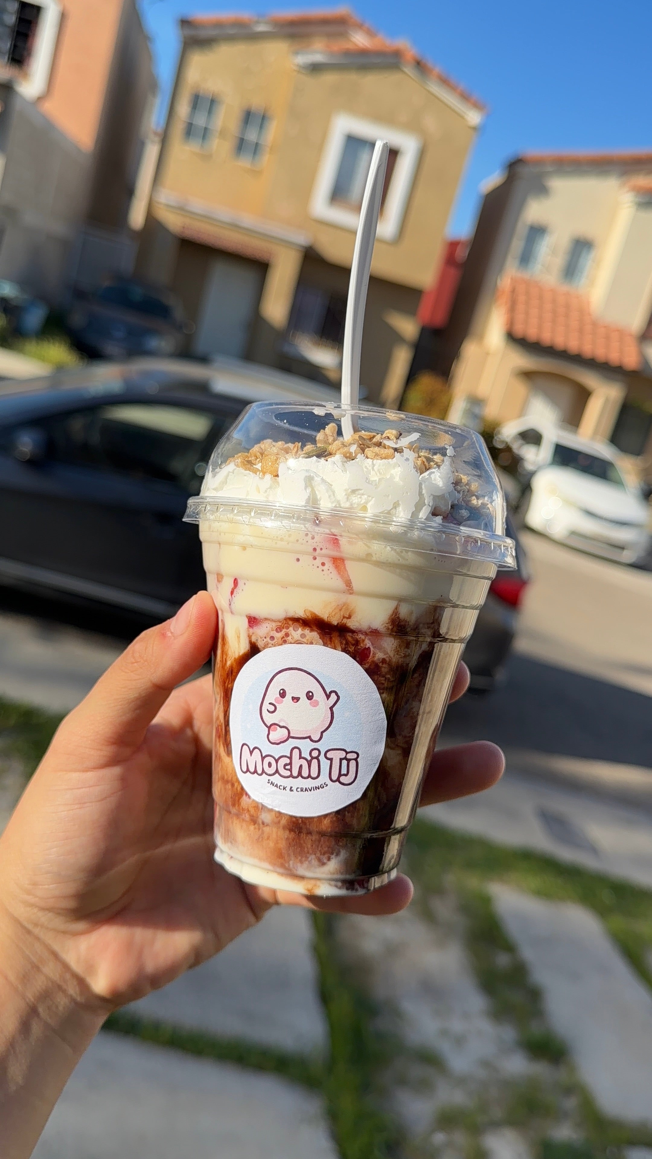 Fresas con crema sencillas vaso chico
