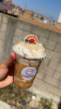 Fresas con crema de mazapan vaso chico