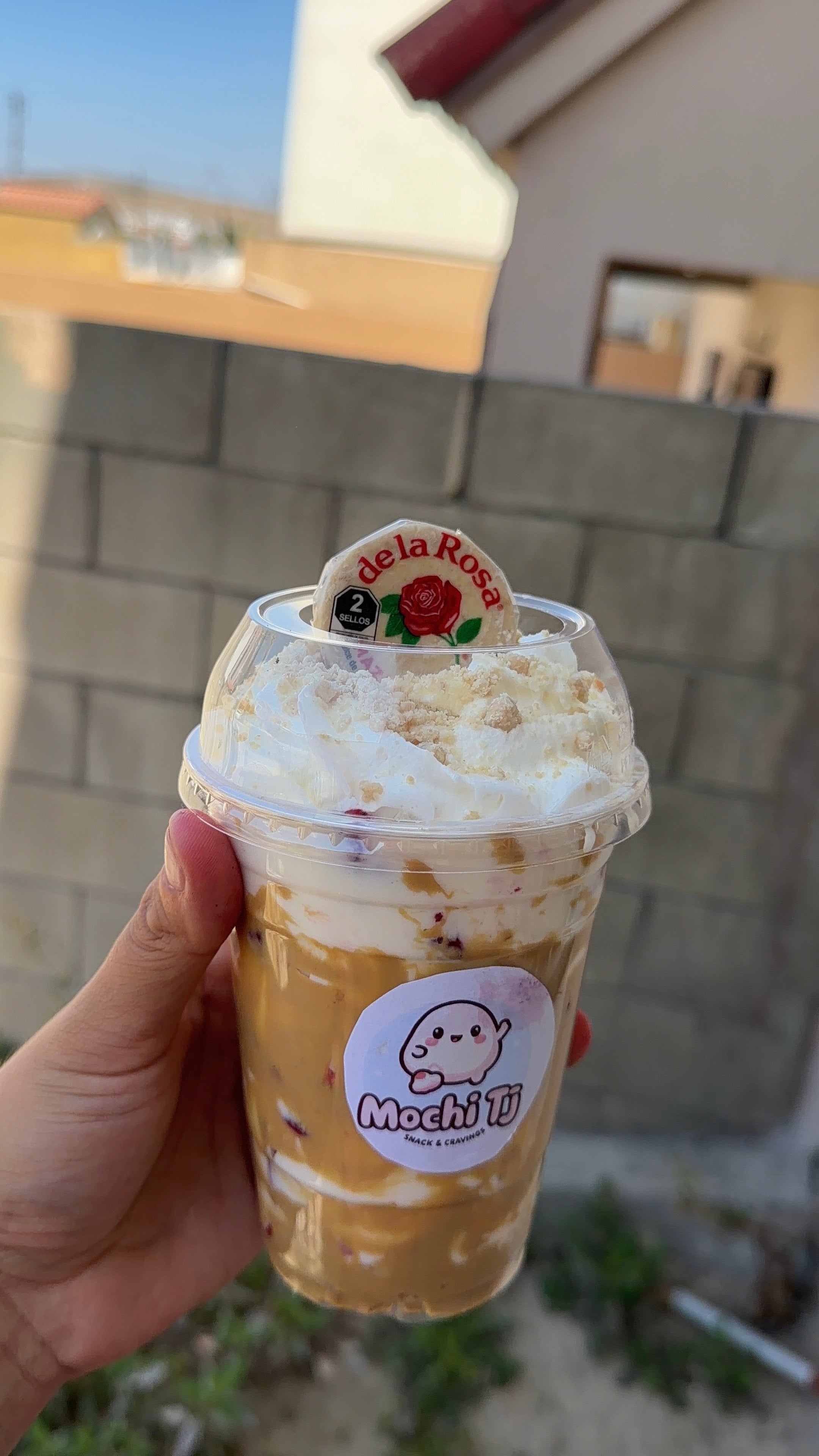 Fresas con crema de mazapan vaso chico
