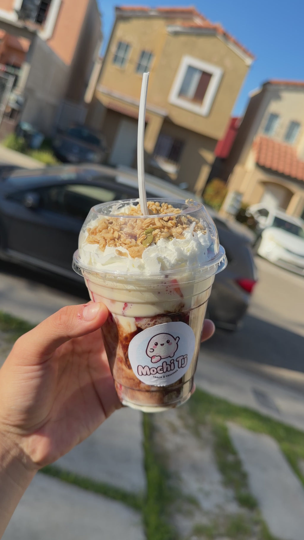 Fresas con crema sencillas vaso chico