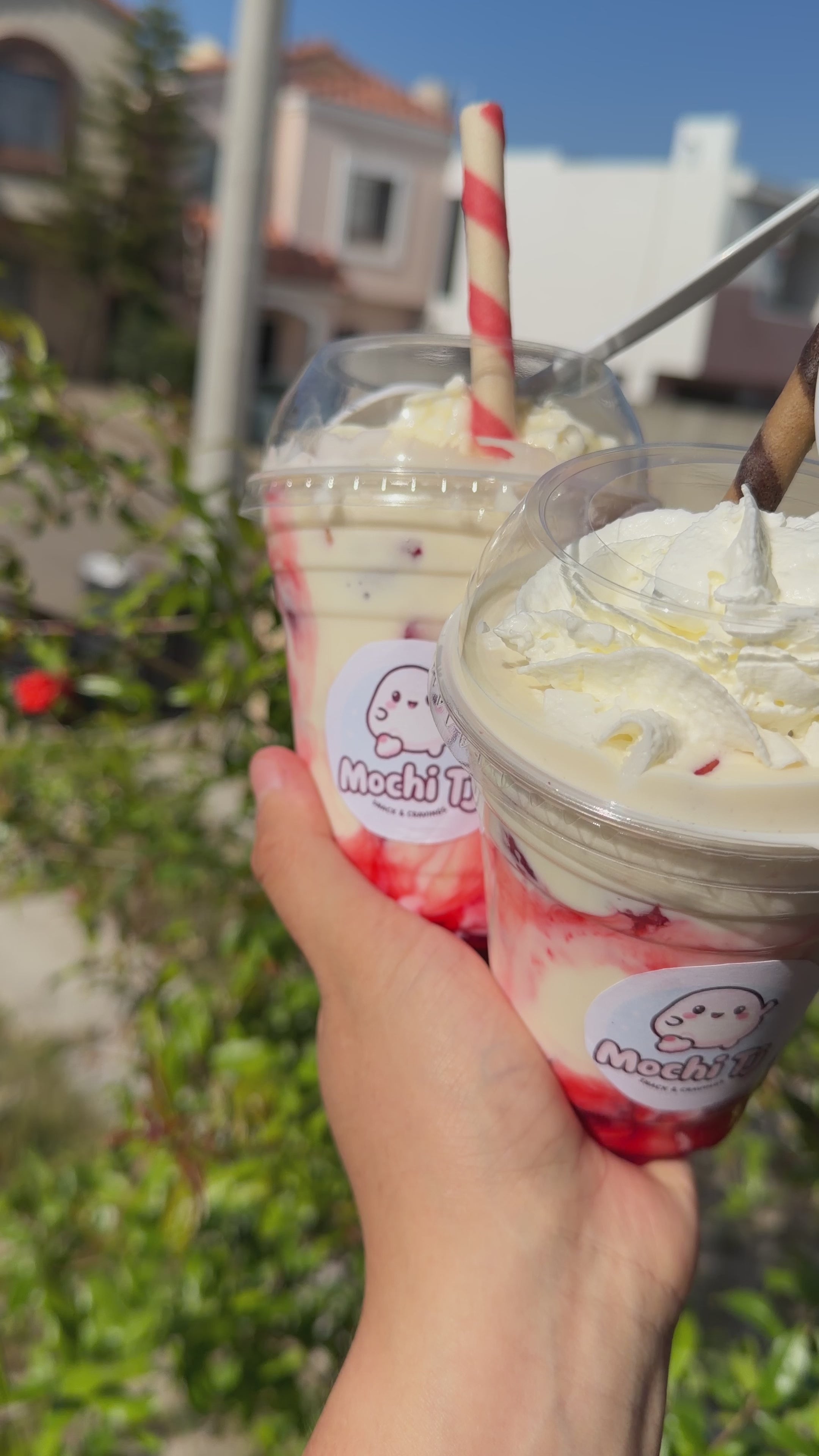 Fresas con crema sencillas vaso chico