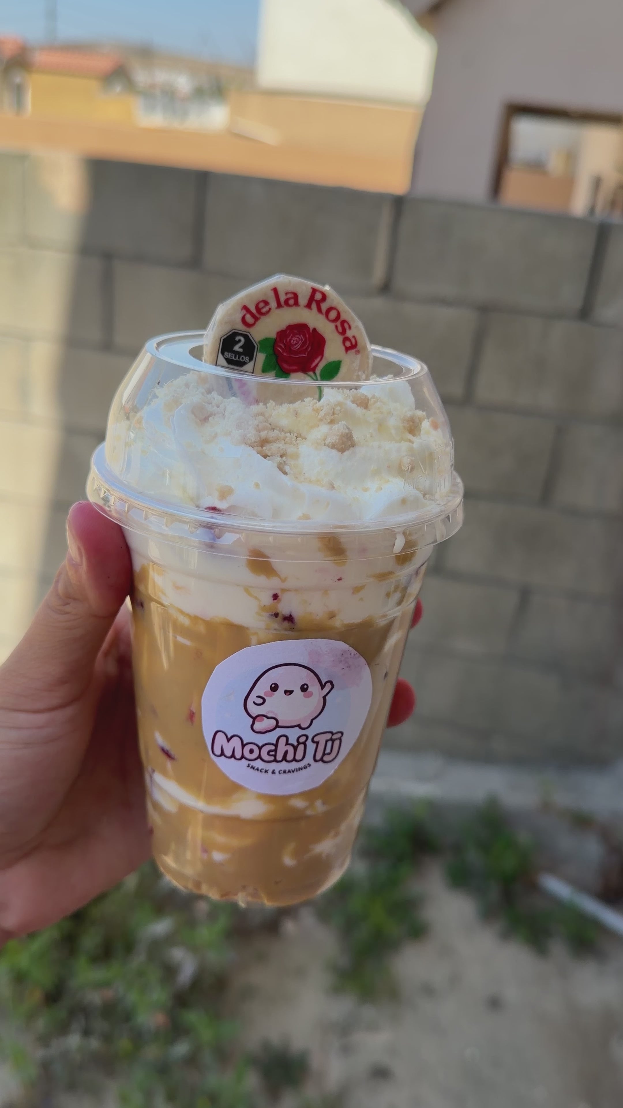 Fresas con crema de mazapan vaso chico